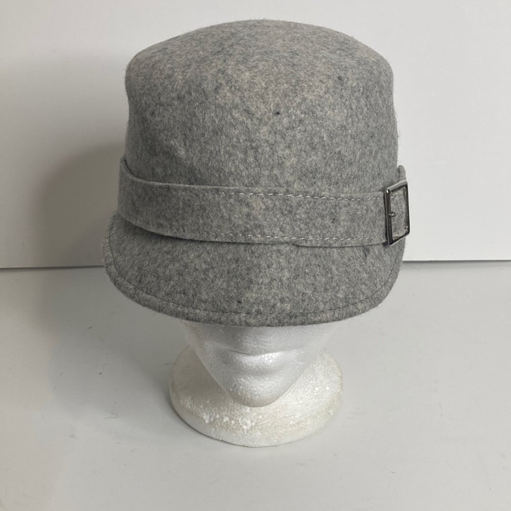 New Holt Renfrew Enfield Cap Womens Medium Gray Wool Flannel Cap Military Retro